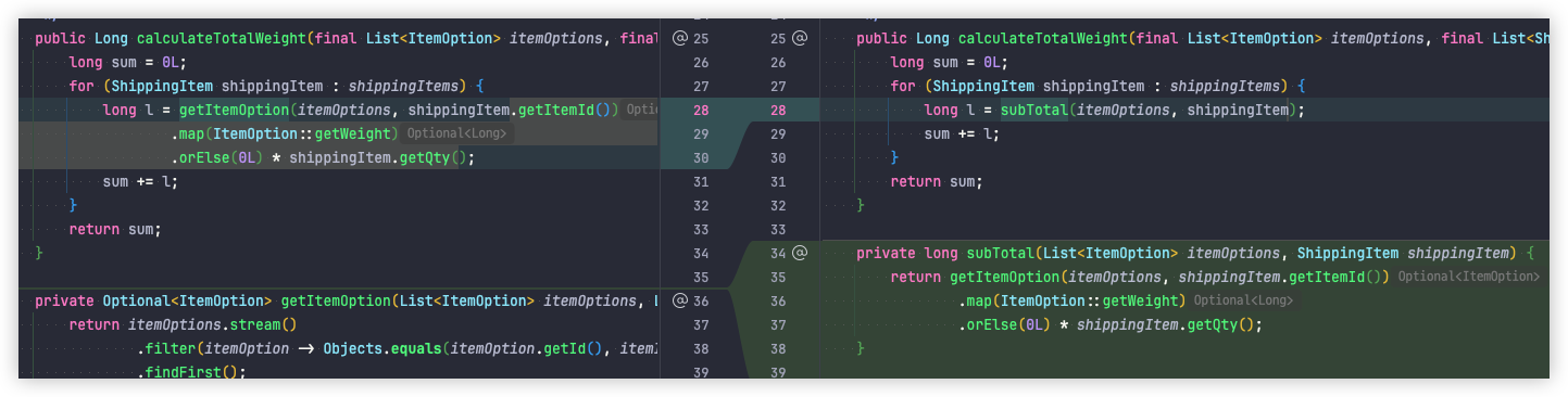 refactor-stream-extract-method-subTotal.png